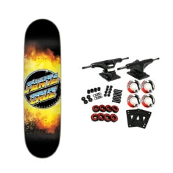 Santa Cruz Skateboard Complete Chrome Dot Flame Everslick 8.5" X 32.2"