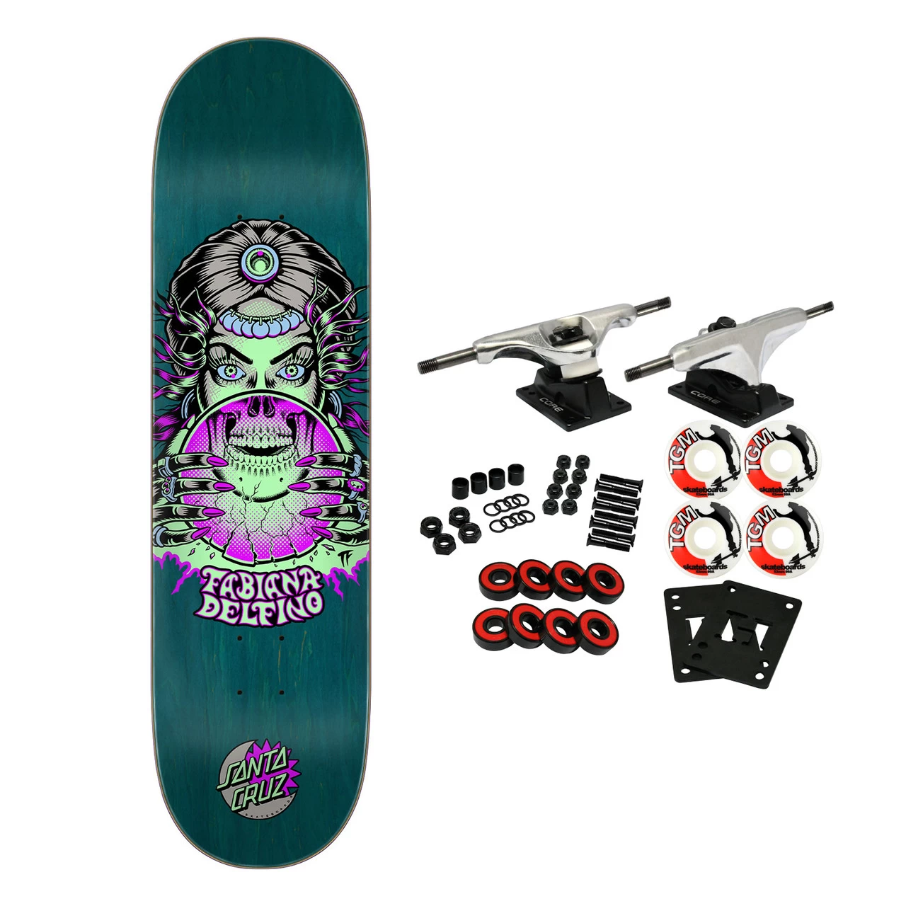 Santa Cruz Skateboard Complete Delfino Fortune Teller Glow VX 8.25" X 31.60" 3 Santa Cruz Skateboard Complete Delfino Fortune Teller Glow VX 8.25" X 31.60"