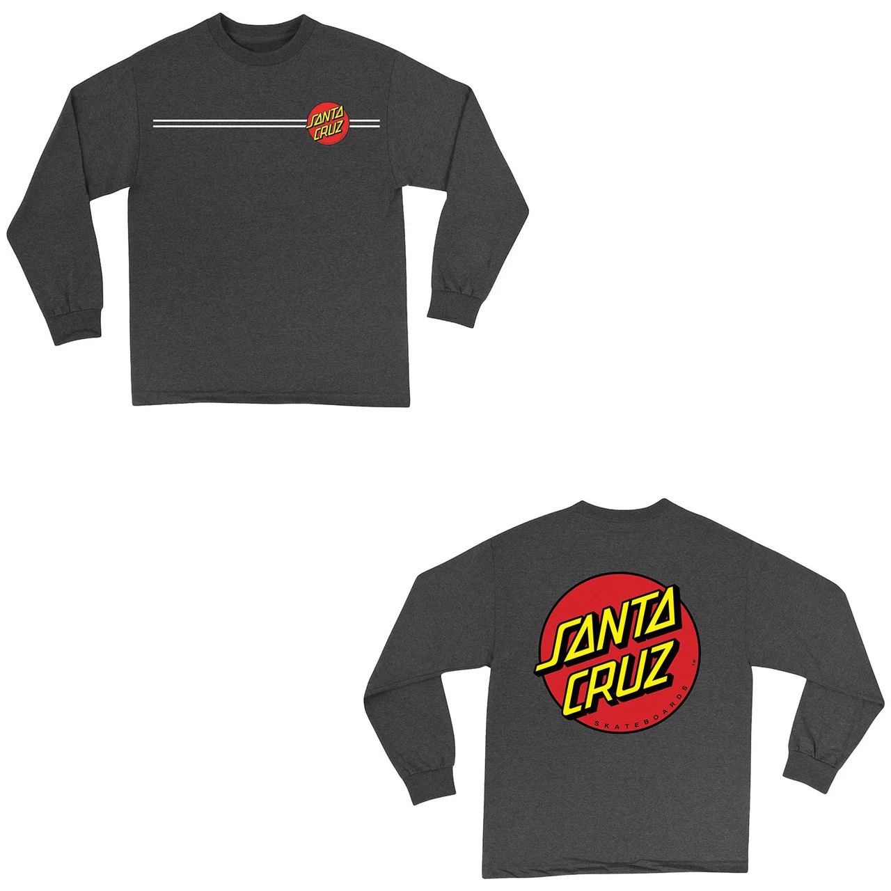 Santa Cruz Longsleeve Shirt Classic Dot Charcoal Heather 3 Santa Cruz Longsleeve Shirt Classic Dot Charcoal Heather