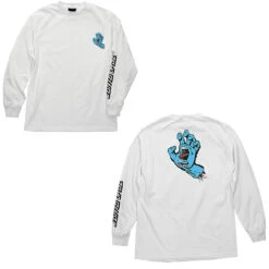 Santa Cruz Longsleeve Shirt Screaming Hand White
