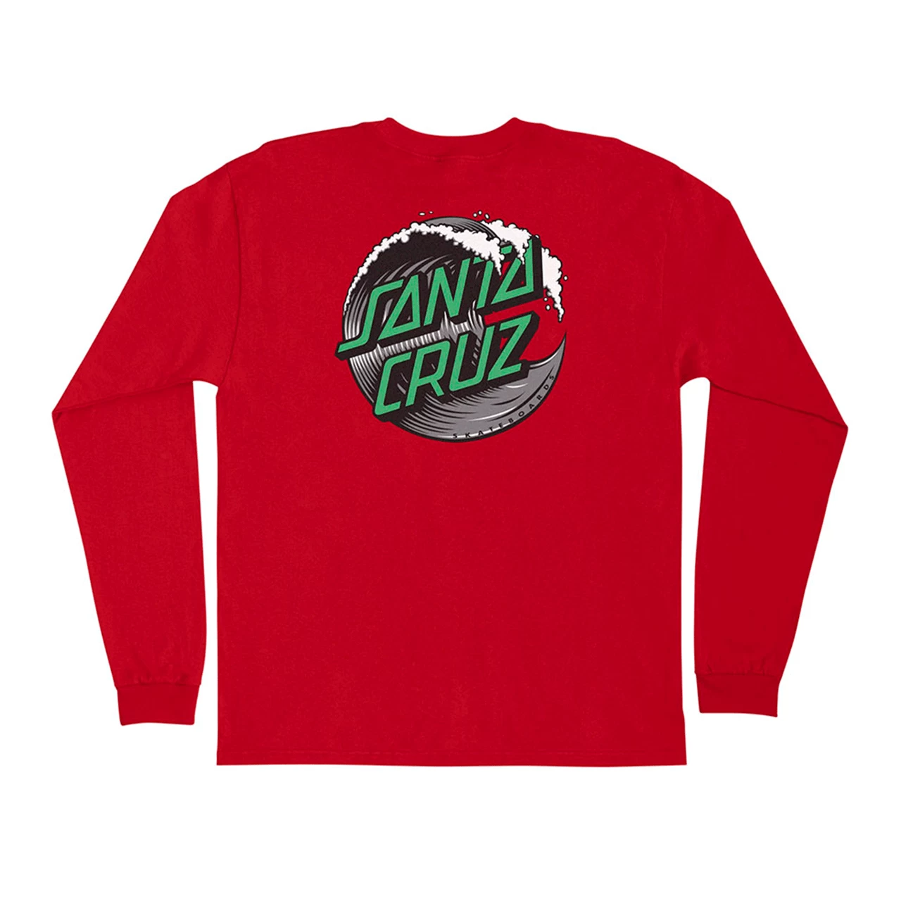 Santa Cruz Skateboards Longsleeve Shirt Wave Dot Fuji Red 4 Santa Cruz Skateboards Longsleeve Shirt Wave Dot Fuji Red - Image 2