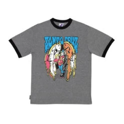 Santa Cruz Shirt Grabke Melting Clock Ringer Gunmetal Heather/Black