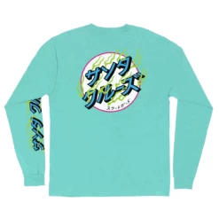 Santa Cruz Skateboards Longsleeve Shirt Japanese Inferno Dot Celadon