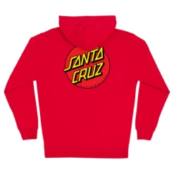 Santa Cruz Skateboards Hoody Classic Dot Zip Red -Sports Skateboard-Santa Cruz 44251127 classic dot zip hooded heavyweight sweatshirt red mens santa cruz 2 12409.1659372956