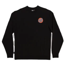 Santa Cruz Skateboards Crew Wash Dot Black -Sports Skateboard-Santa Cruz 44252400 wash dot crew neck midweight sweatshirt black mens santa cruz 1 10310.1656443727