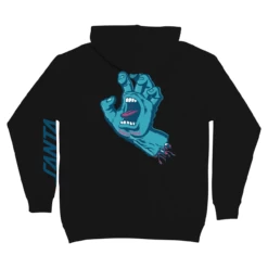 Santa Cruz Skateboards Hoody Rigid Screaming Hand Raglan Zip Black