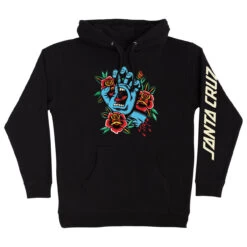 Santa Cruz Skateboards Hoody Screaming Flash Front Pullover Black