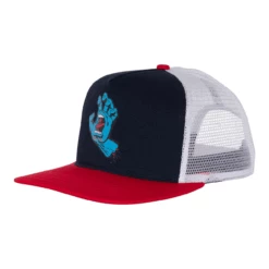 Santa Cruz Skateboards Hat Screaming Hand Front Mesh Navy/White/Red