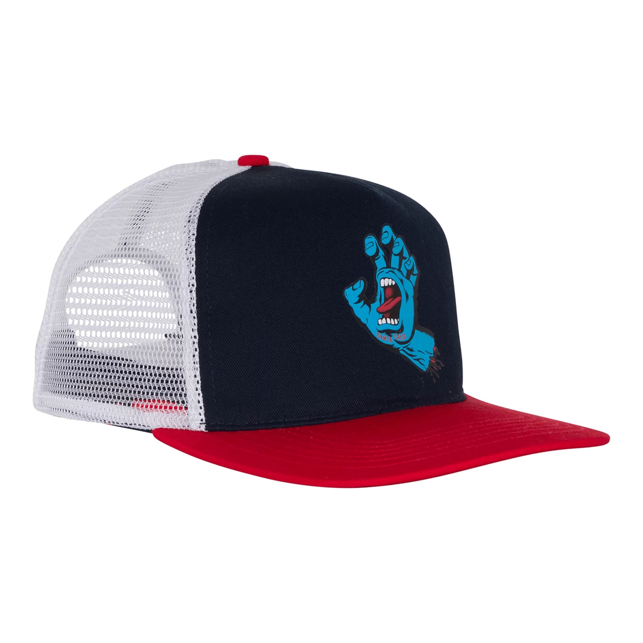 Santa Cruz Skateboards Hat Screaming Hand Front Mesh Navy/White/Red 5 Santa Cruz Skateboards Hat Screaming Hand Front Mesh Navy/White/Red - Image 3