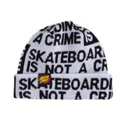 Santa Cruz Skateboards Beanie Not A Crime White/Black
