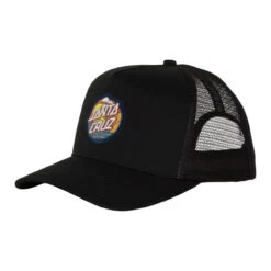 Santa Cruz Skateboards Hat Cliff View Dot Mesh Trucker Eco Black