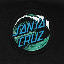 Santa Cruz Skateboards Hat Wave Dot Snapback Mid Black -Sports Skateboard-Santa Cruz 44442194 wave dot snapback mid profile hat black unisex santa cruz 5 20462.1681492105