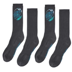 Santa Cruz Socks Cruz Crew 2-Pairs Heather Grey