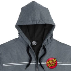 Santa Cruz Skateboards Coat Dot Hooded Windbreaker Jacket Grey Heather -Sports Skateboard-Santa Cruz 44641726 132812 3 56021.1659372979