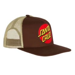 Santa Cruz Skateboards Hat Classic Dot Mesh Trucker Tan/Brown -Sports Skateboard-Santa Cruz HA SC611 TANBRWN 3 59393.1687281144