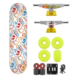 Santa Cruz Skateboard Screaming Hand Fusion 7.75" With Venture Trucks USA Wheels