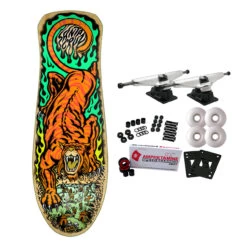 Santa Cruz Skateboard Complete Salba Tiger Reissue 10.3" X 31.1" -Sports Skateboard-Santa Cruz SC2 SU23 SSTG 7IN58WH 05940.1686932256