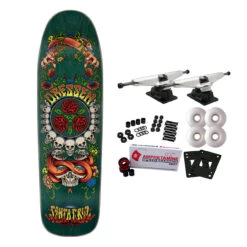 Santa Cruz Skateboard Complete Dressen Rose Crew Three Shaped 9.31" X 32.36" -Sports Skateboard-Santa Cruz SC285 7IN58WH 98749.1686932251