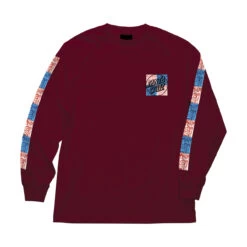 Santa Cruz Longsleeve Shirt Rob Face Tile Burgundy