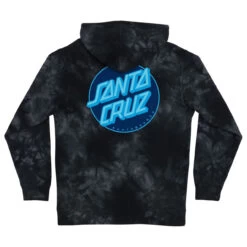 Santa Cruz Skateboards Hoody Other Dot Pullover Black Tie Dye