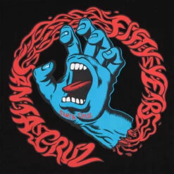 Santa Cruz Skateboards Hoody Screaming 50 Pullover Black -Sports Skateboard-Santa Cruz SW SC619 BK 3 01403.1687281558