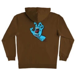 Santa Cruz Skateboards Hoody Screaming Hand Pullover Brown