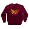 Santa Cruz Skateboards Hoody Classic Dot Zip Maroon -Sports Skateboard-Santa Cruz SW SC626 MAR 1 15321.1687281468