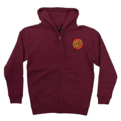 Santa Cruz Skateboards Hoody Classic Dot Zip Maroon -Sports Skateboard-Santa Cruz SW SC626 MAR 2 48017.1687281469