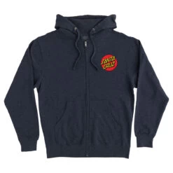 Santa Cruz Skateboards Hoody Classic Dot Zip Navy Heather -Sports Skateboard-Santa Cruz SW SC626 NVHT 2 16799.1687281415