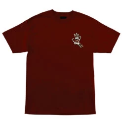 Santa Cruz Skateboards Shirt Bone Hand Cruz Burgundy -Sports Skateboard-Santa Cruz T SC663 BURG 2 88053.1687281632