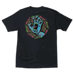 Santa Cruz Shirt Spiral Strip HandBlack -Sports Skateboard-Santa Cruz T SC741 BLK 2 49168.1643142384