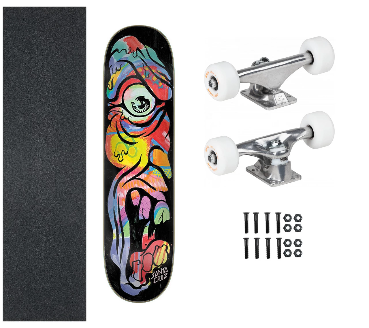 Santa Cruz Skateboard Roskopp Pseudo Everslick 8.0" X 31.6" With Powell Mini Logo Package 3 Santa Cruz Skateboard Roskopp Pseudo Everslick 8.0" X 31.6" With Powell Mini Logo Package